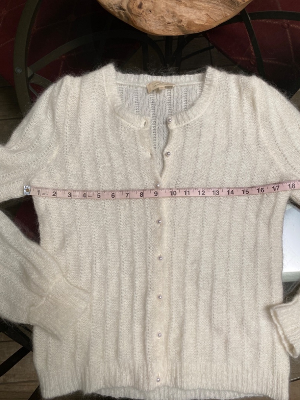 Sezane Ecru Amance Knit Pearl Button Cardigan Medium - Picture 11 of 11